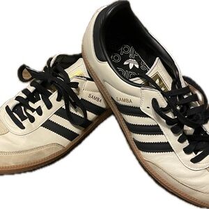 adidas Samba Cream and Black Leather Sneakers